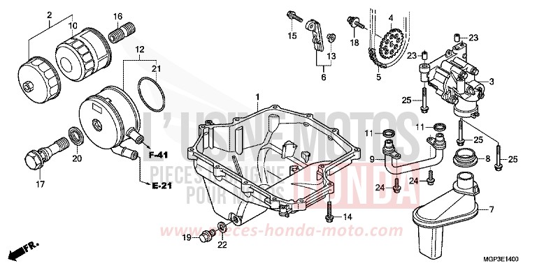 OIL PAN/OIL PUMP for CBR1000RR Fireblade VICTORY RED (R334XA) from 2012